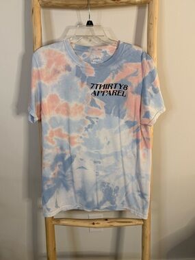 Men's Tie-Dye Short Sleeve Tee in Pink & Blue